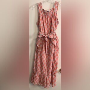 Emerson Fry Coral and White Maxi Dress